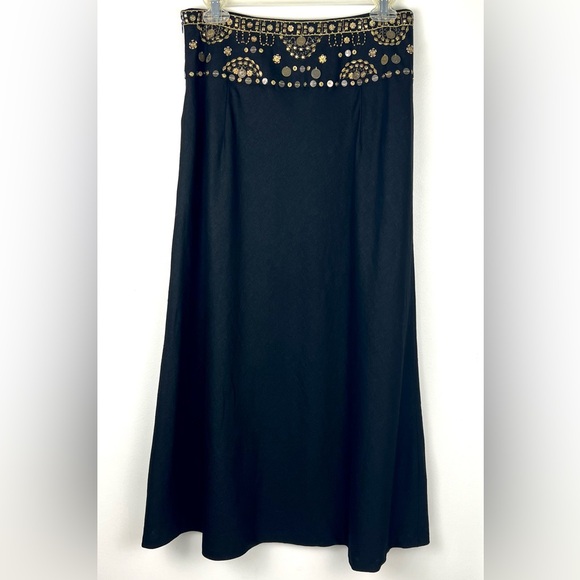 Y2K Saint Tropez West Beaded Linen Maxi Skirt - Picture 1 of 15